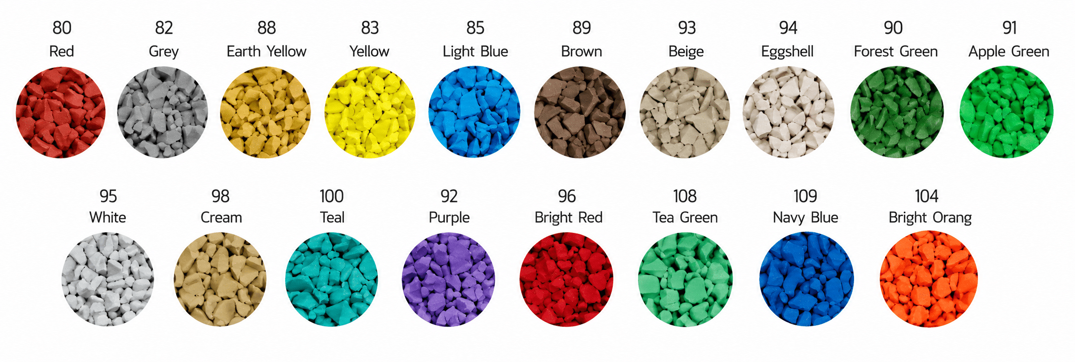 ชาร์ตสีเม็ดยาง EPDM 18 เฉด